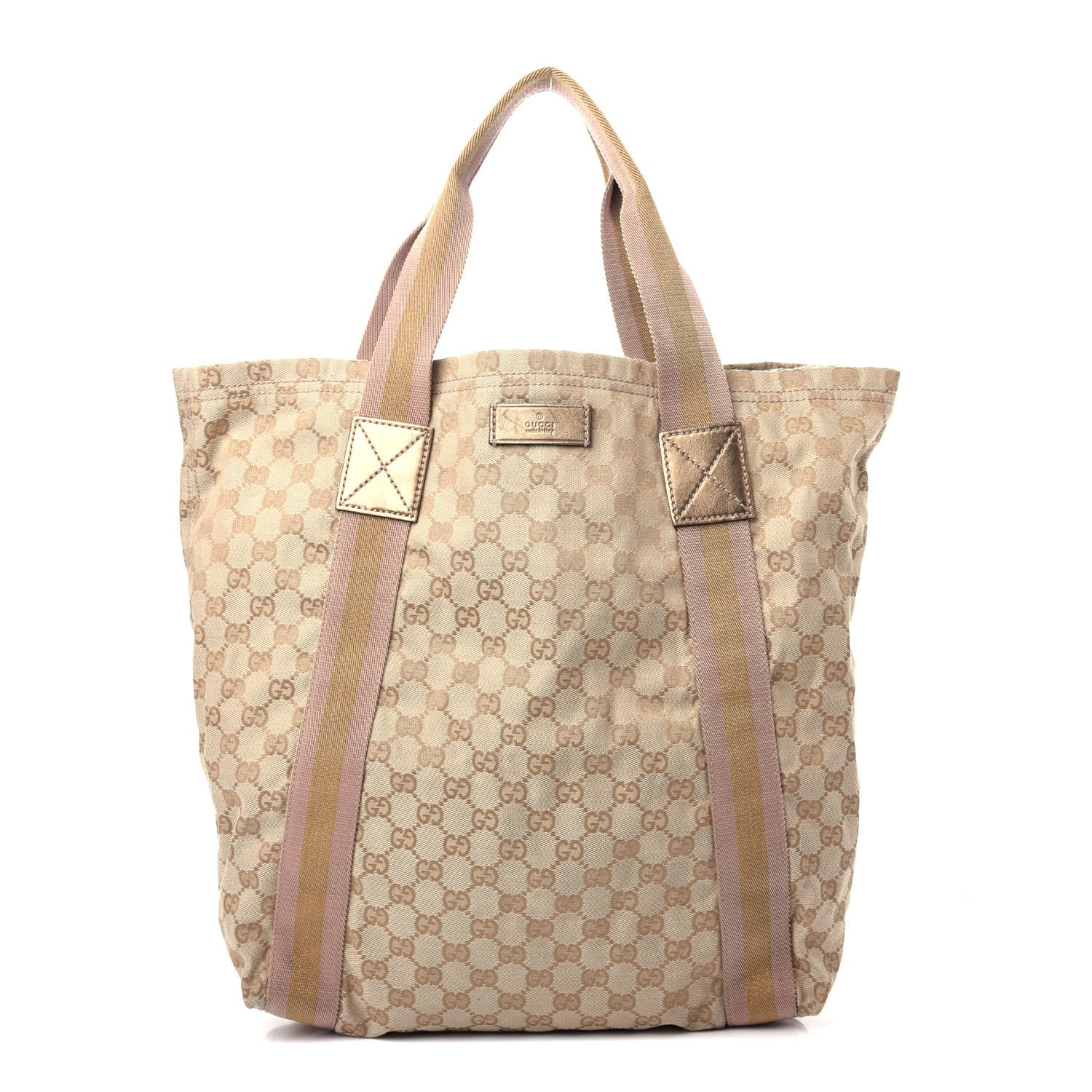Gucci Monogram Medium Web Tote Pink Gold 1 of 10