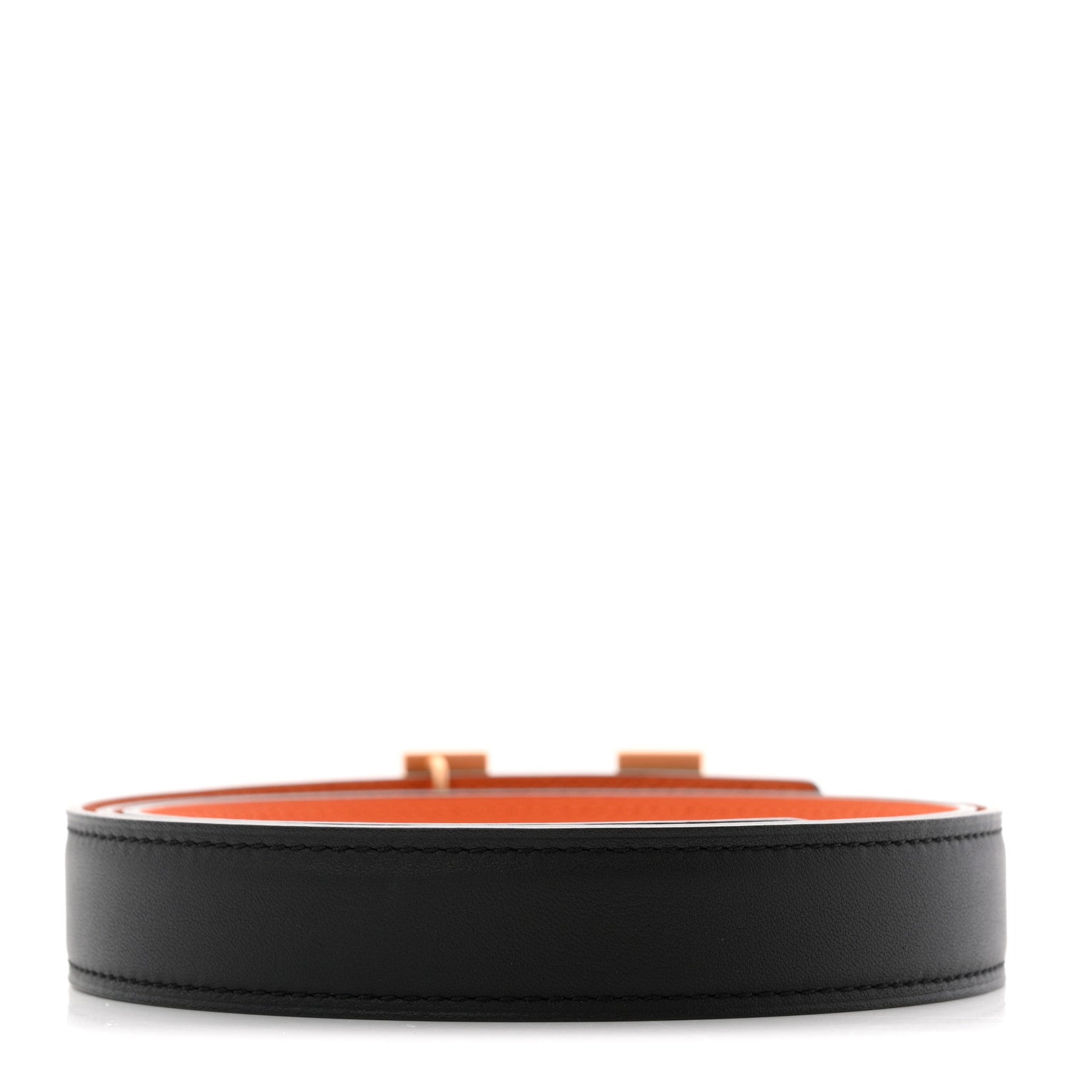 Hermes Swift Epsom 32mm H Belt 90 36 Orange Black 2 of 7