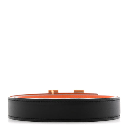 Hermes Swift Epsom 32mm H Belt 90 36 Orange Black 2 of 7