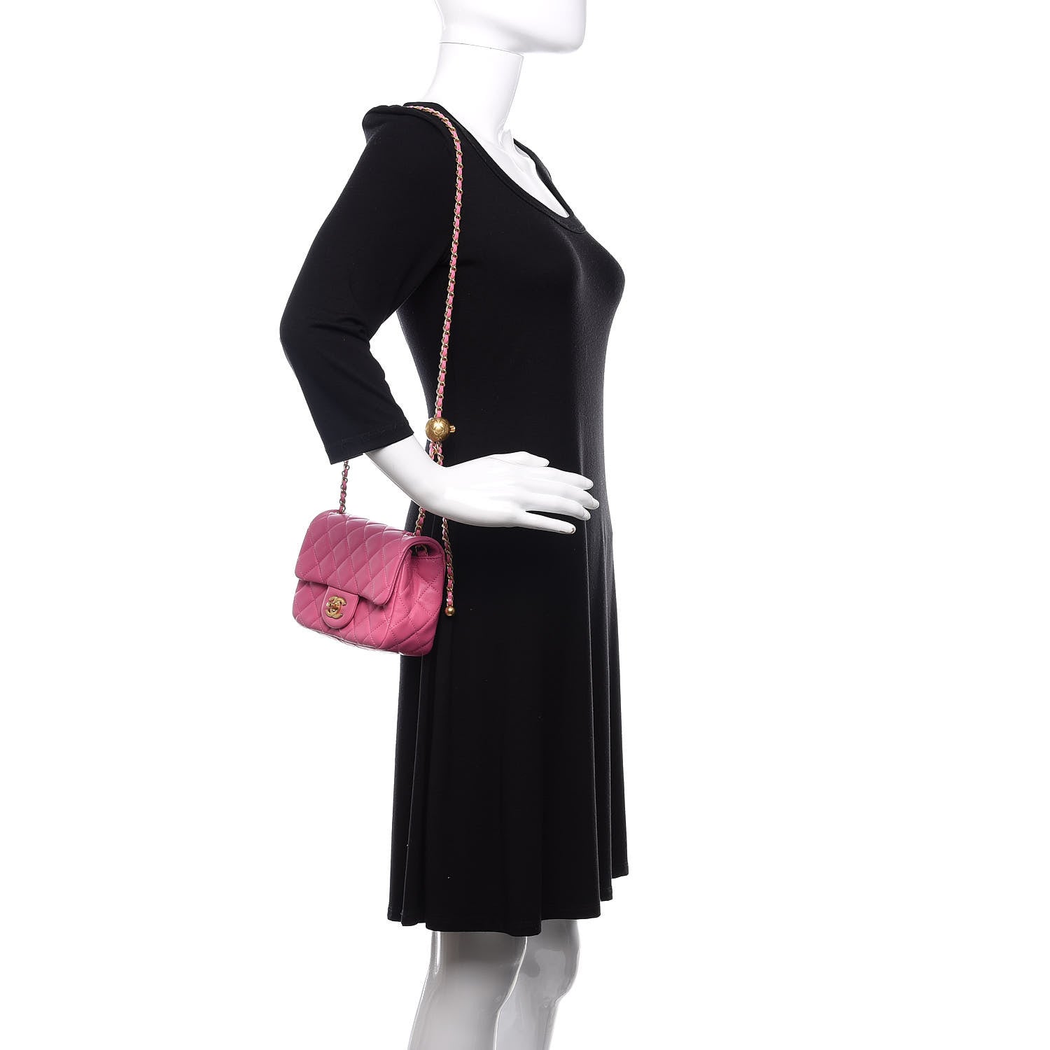 Chanel Lambskin Quilted Mini Pearl Crush Flap Pink 2 of 11