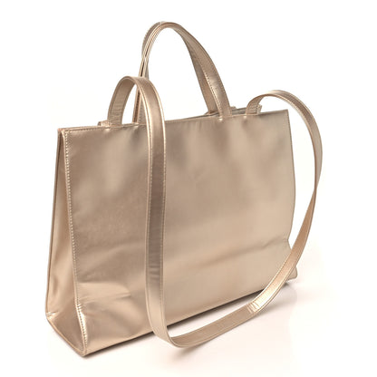 Telfar Metallic Vegan Leather Medium Shopping Bag Gold 3 of 9