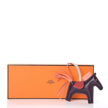 Hermes Milo Lambskin Grigri Rodeo Horse Bag Charm PM Raisin Flamingo Rouge Vif Argile 4 of 4