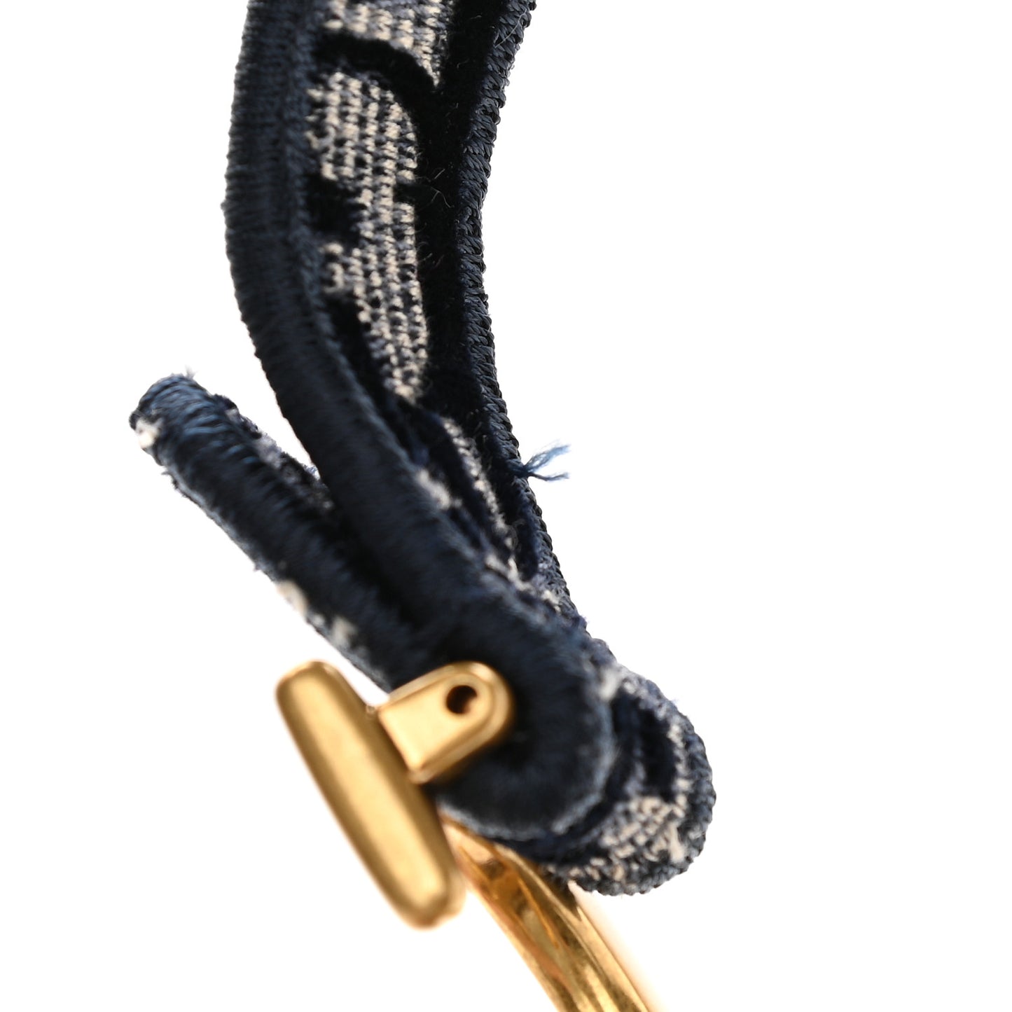 Oblique Embroidered Saddle Bag Blue
