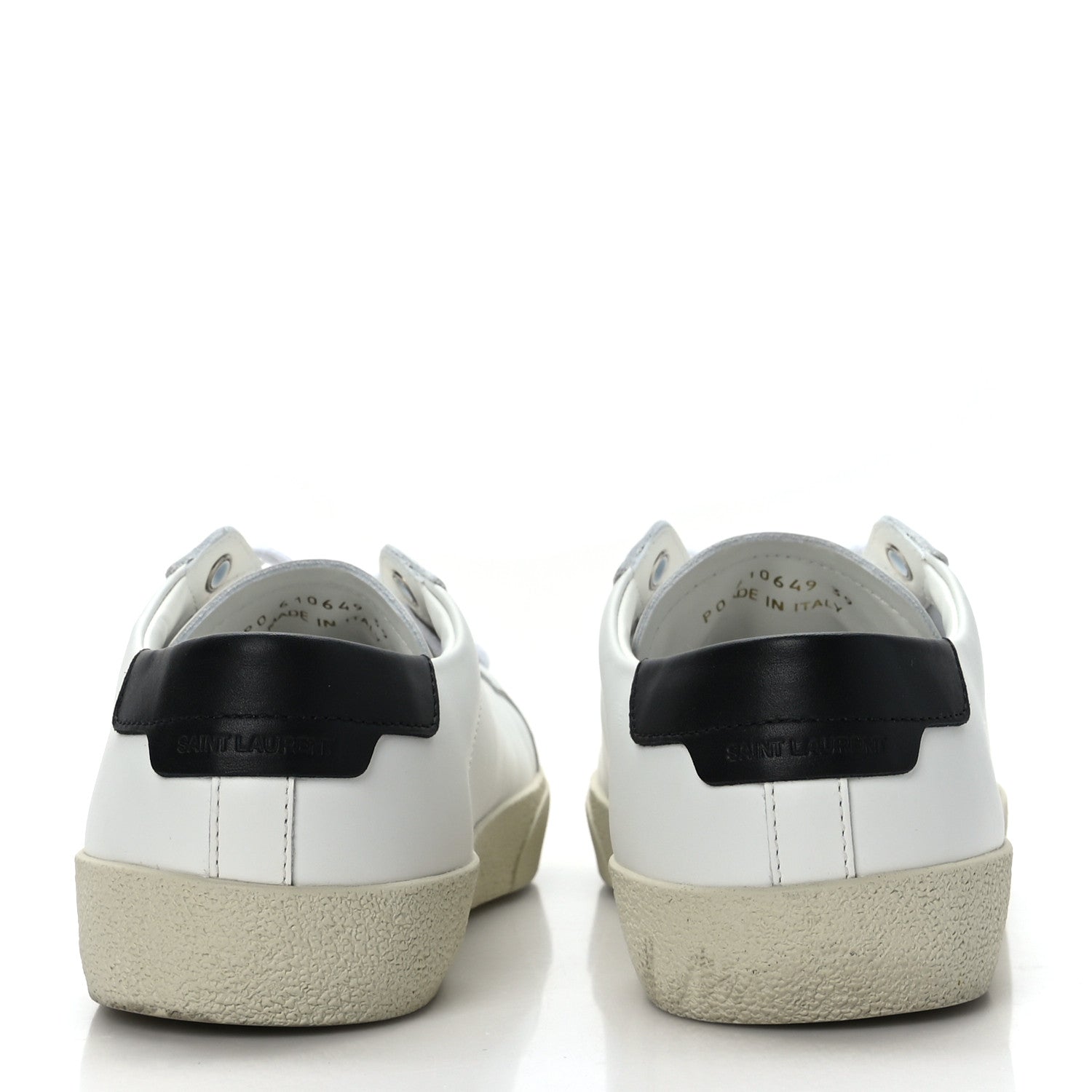 Saint Laurent Calfskin Embroidered Mens Court Classic Sneakers 39 White Black 4 of 11