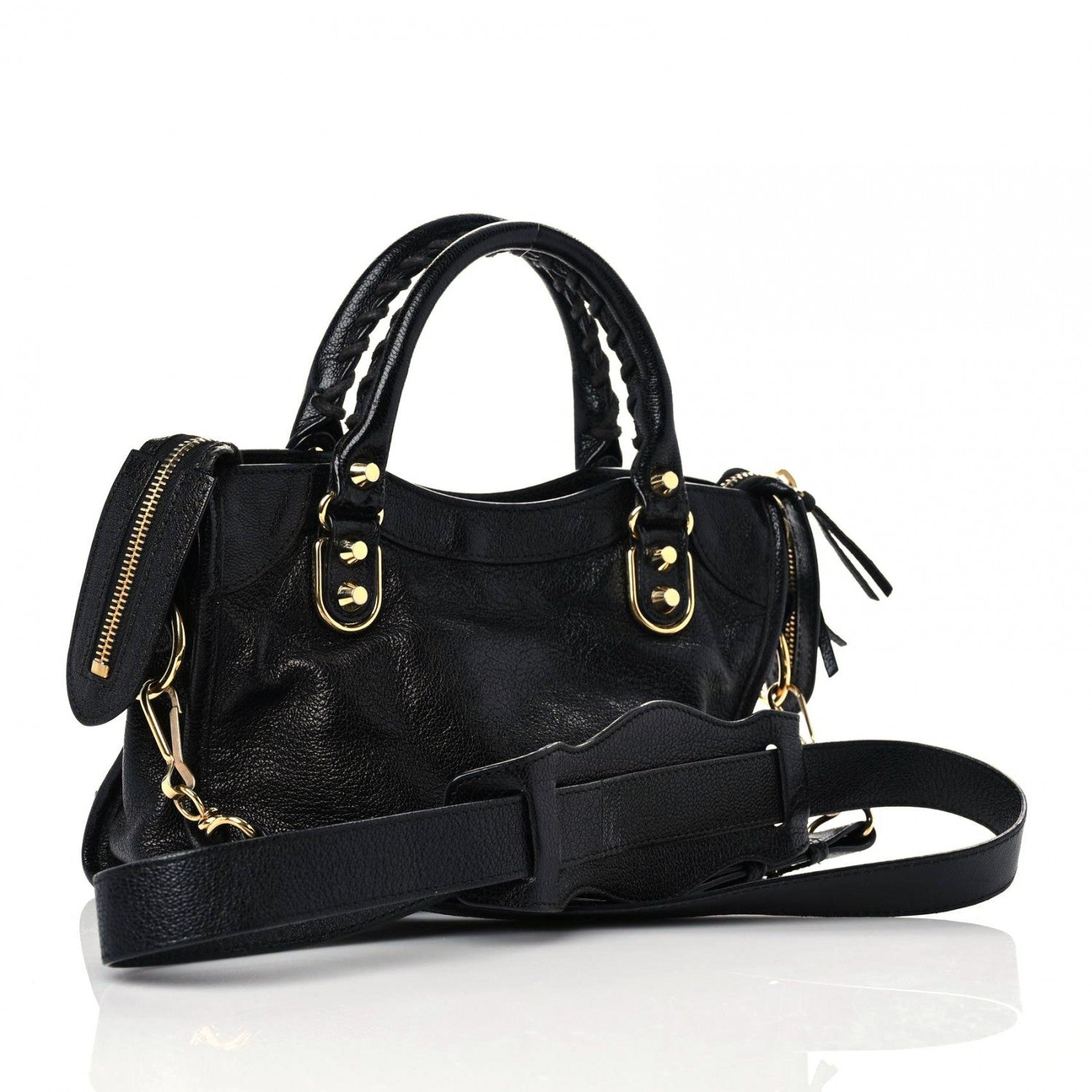 Balenciaga Chevre Gold Metallic Edge Hardware Mini City Black 3 of 11