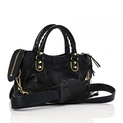 Balenciaga Chevre Gold Metallic Edge Hardware Mini City Black 3 of 11