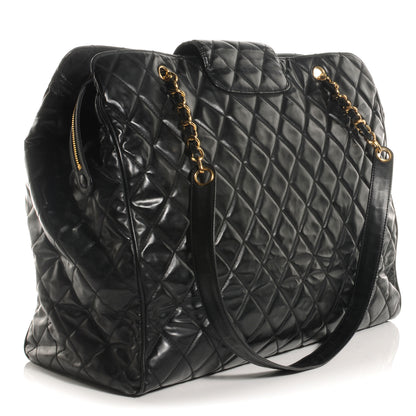 Chanel Vinyl Stitched XL Weekender Black 3 of 8