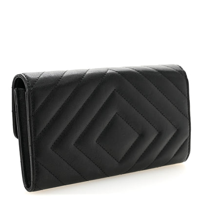 Chanel Sheepskin Chevron Quilted Reissue Large Gusset Flap Wallet So Black 3 of 10