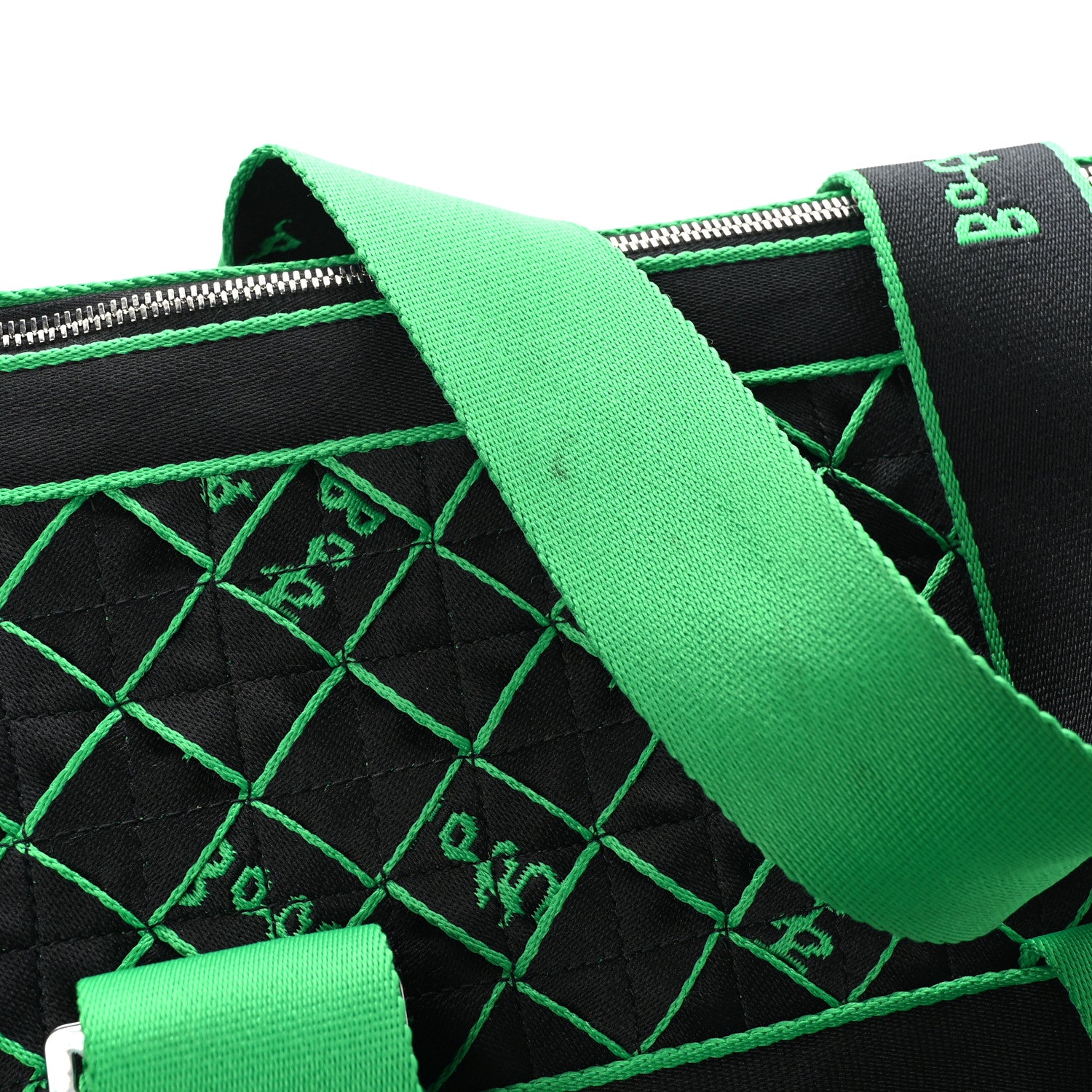 Bottega Veneta Polyester Stitched Webbing Duffle Bag Black Green 7 of 7