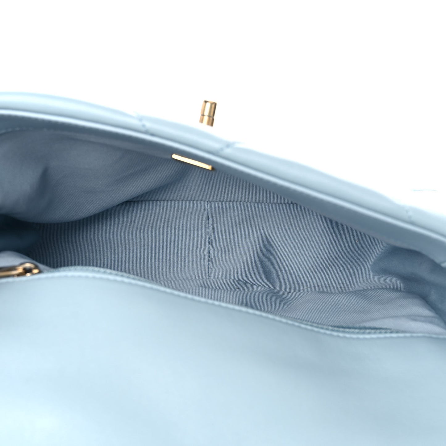 Lambskin Quilted Medium Chanel 19 Flap Light Blue