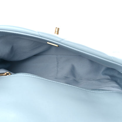 Chanel Lambskin Quilted Medium Chanel 19 Flap Light Blue 6 of 10