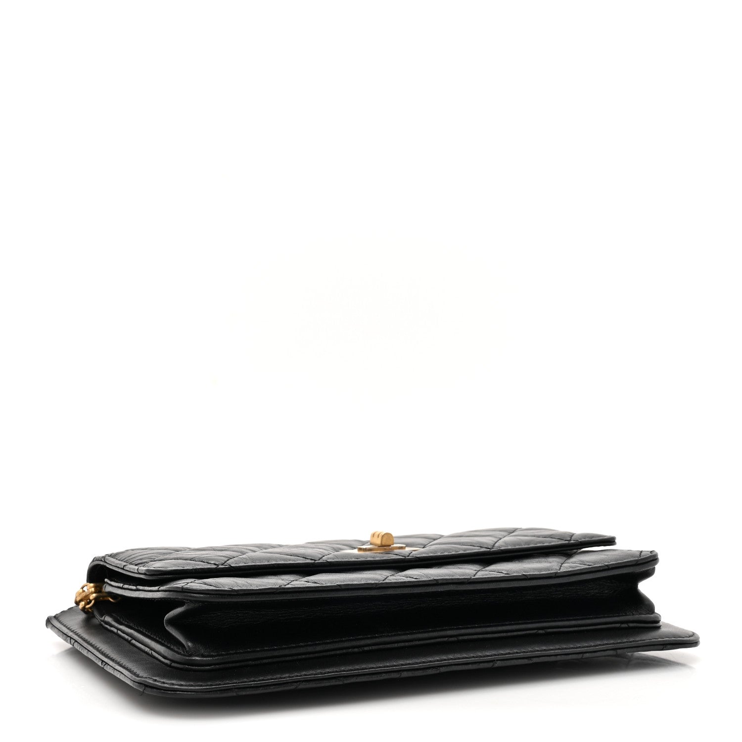 Chanel Aged Calfskin Quilted 2.55 Reissue Chain Wallet Black 4 of 11