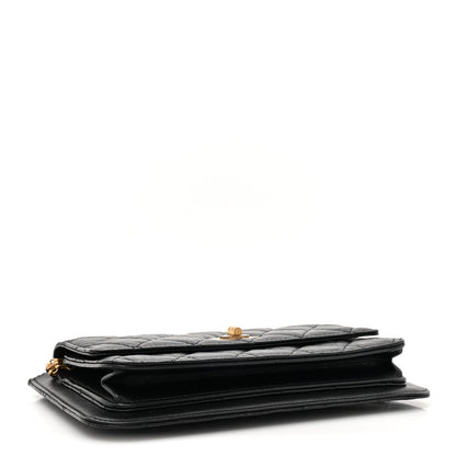 Chanel Aged Calfskin Quilted 2.55 Reissue Chain Wallet Black 4 of 11