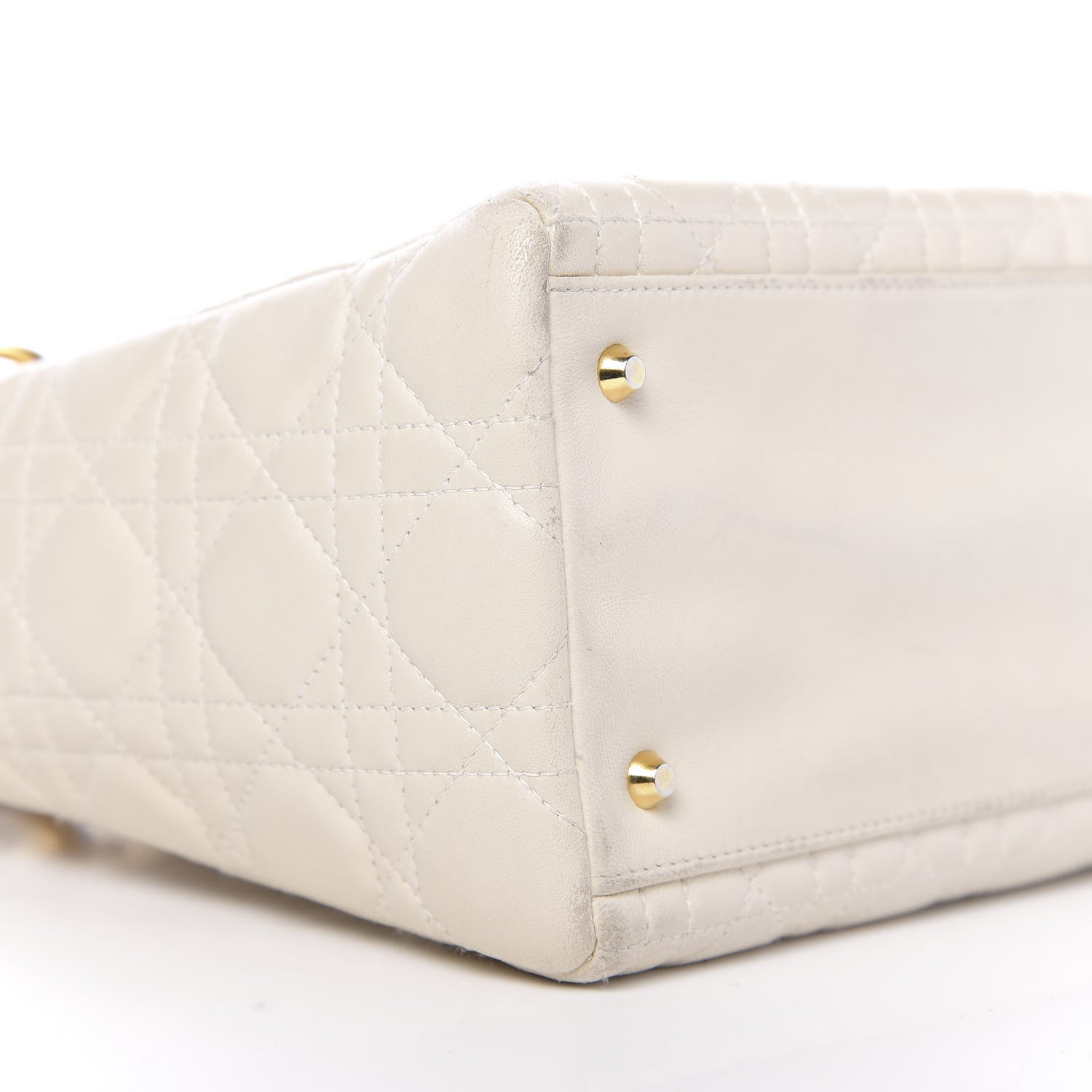 Christian Dior Lambskin Cannage Medium Lady Dior Light Beige 17 of 19