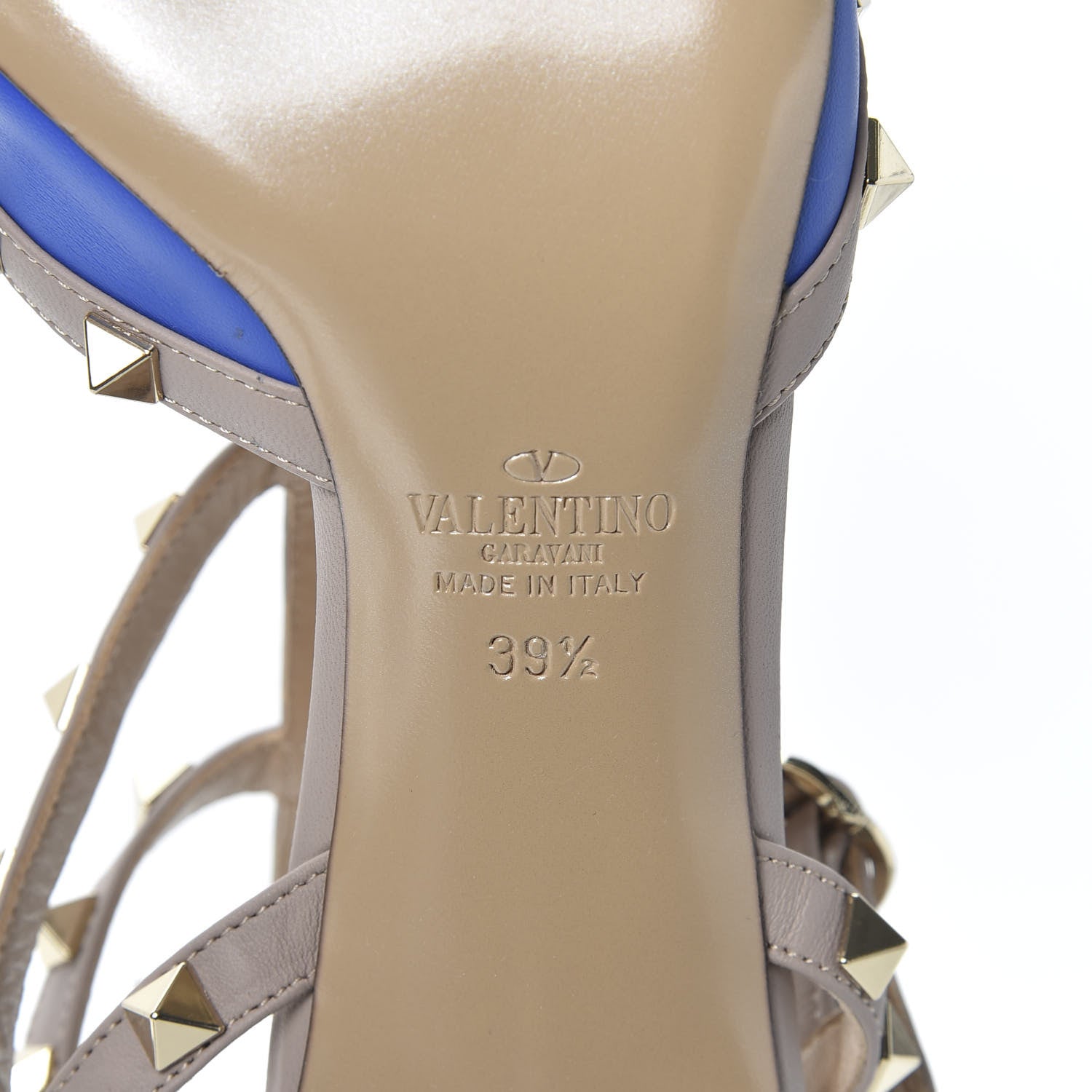 Valentino Garavani Calfskin Nappa Rockstud Ankle Strap 65mm Pumps 39.5 Acid Blue Poudre 8 of 9