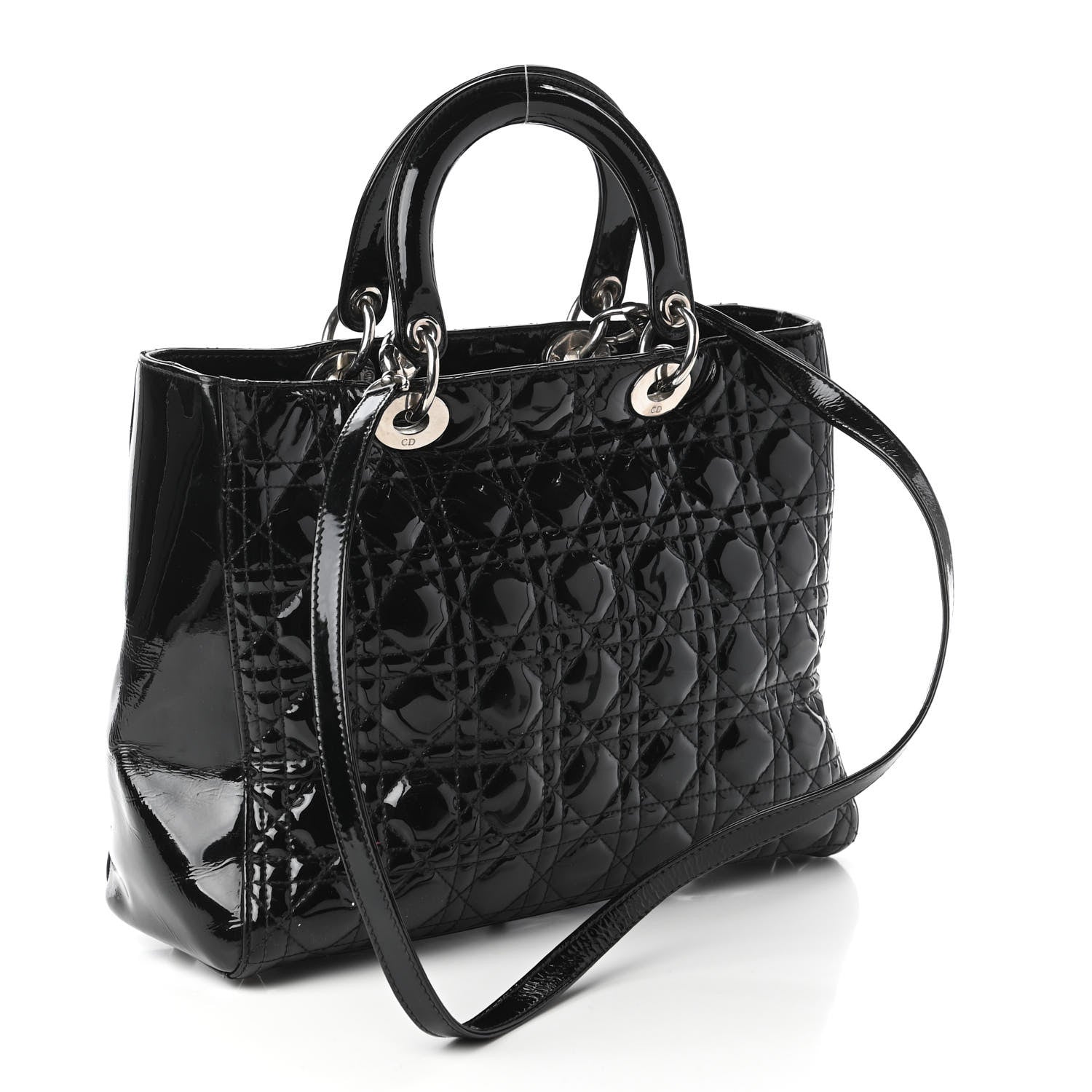 Christian Dior Patent Cannage Large Lady Dior Black 3 of 12