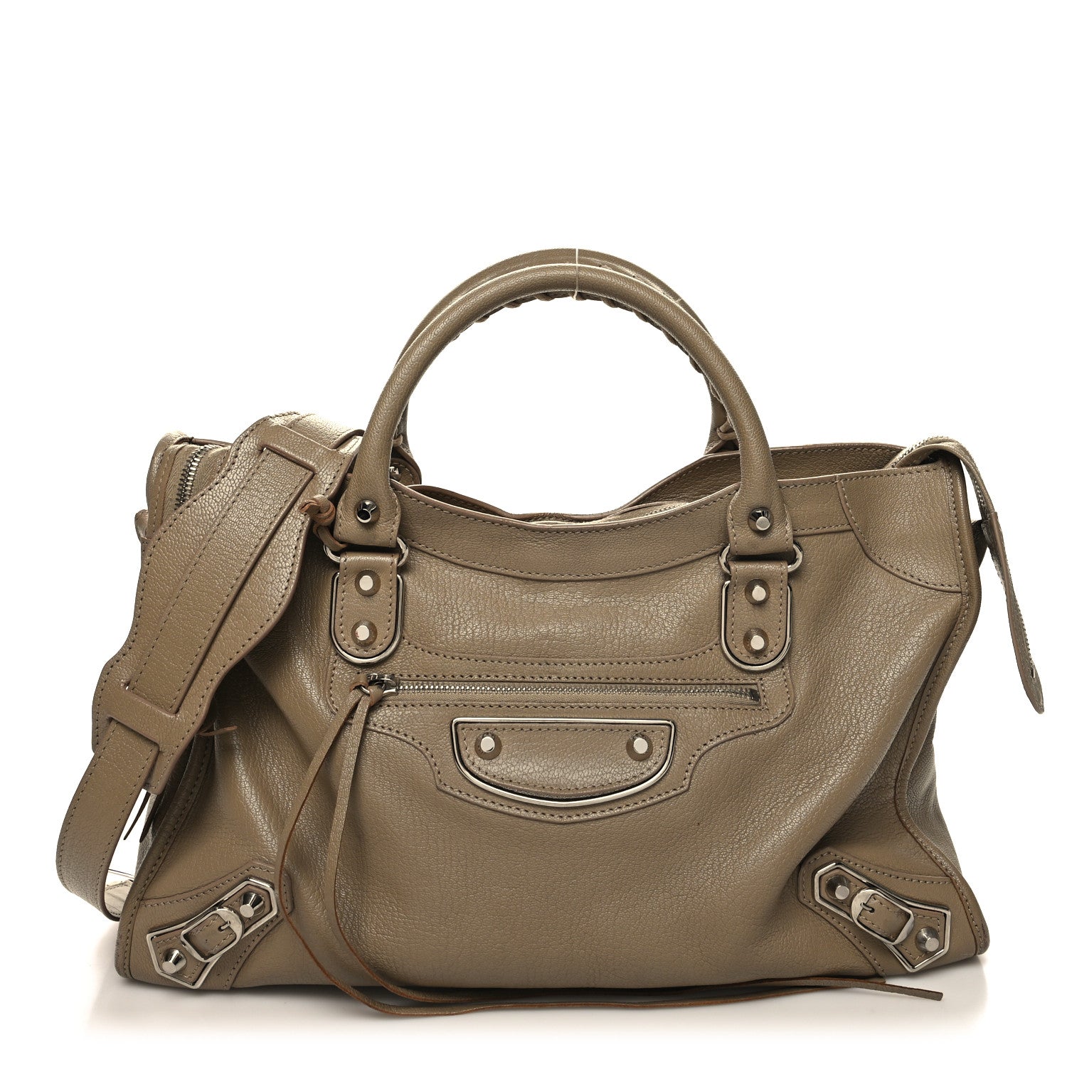 Balenciaga Chevre Silver Metallic Edge Hardware City Beige Dune Argille 1 of 16