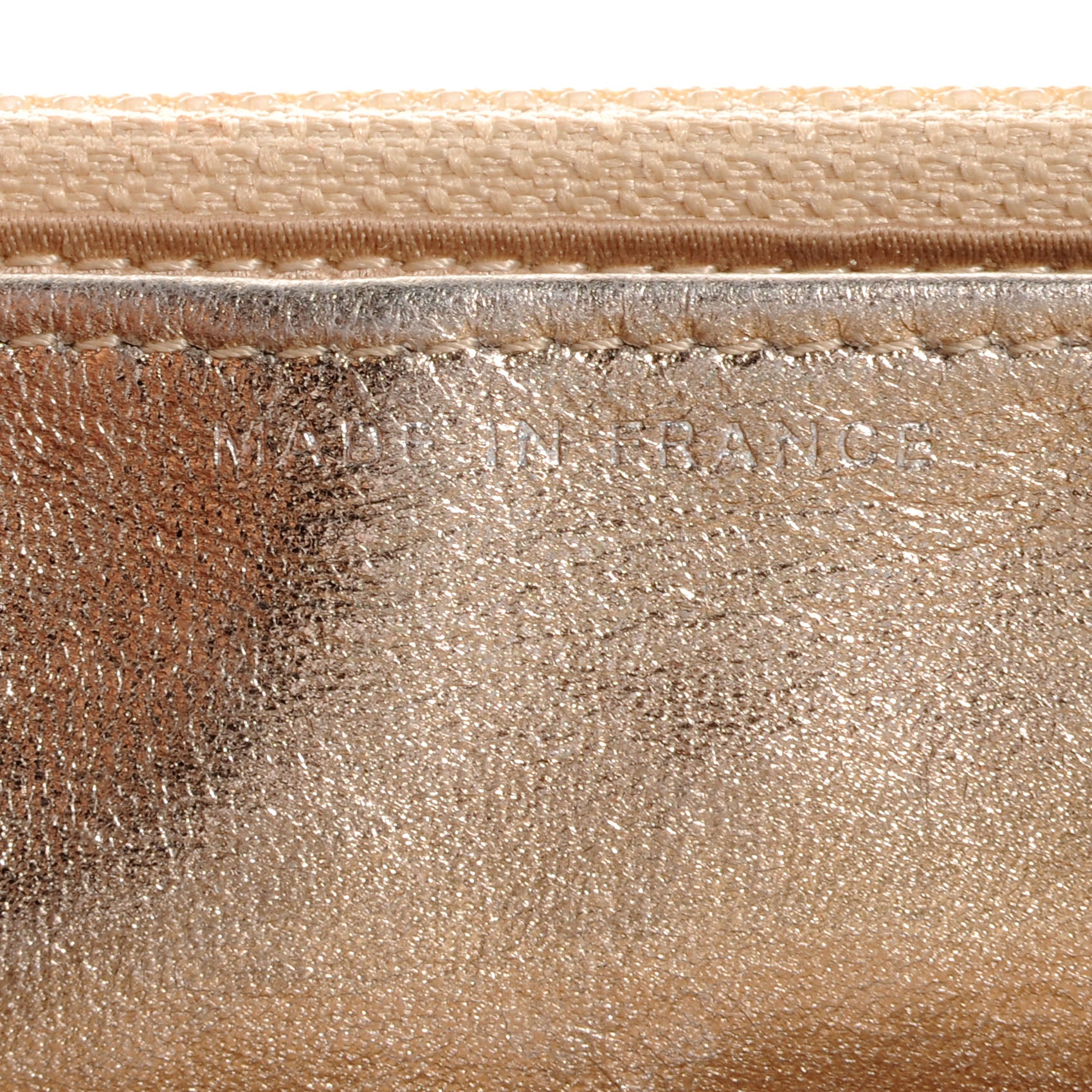 Chanel Nylon Travel Wallet On Chain WOC Metallic Gold 7 of 8