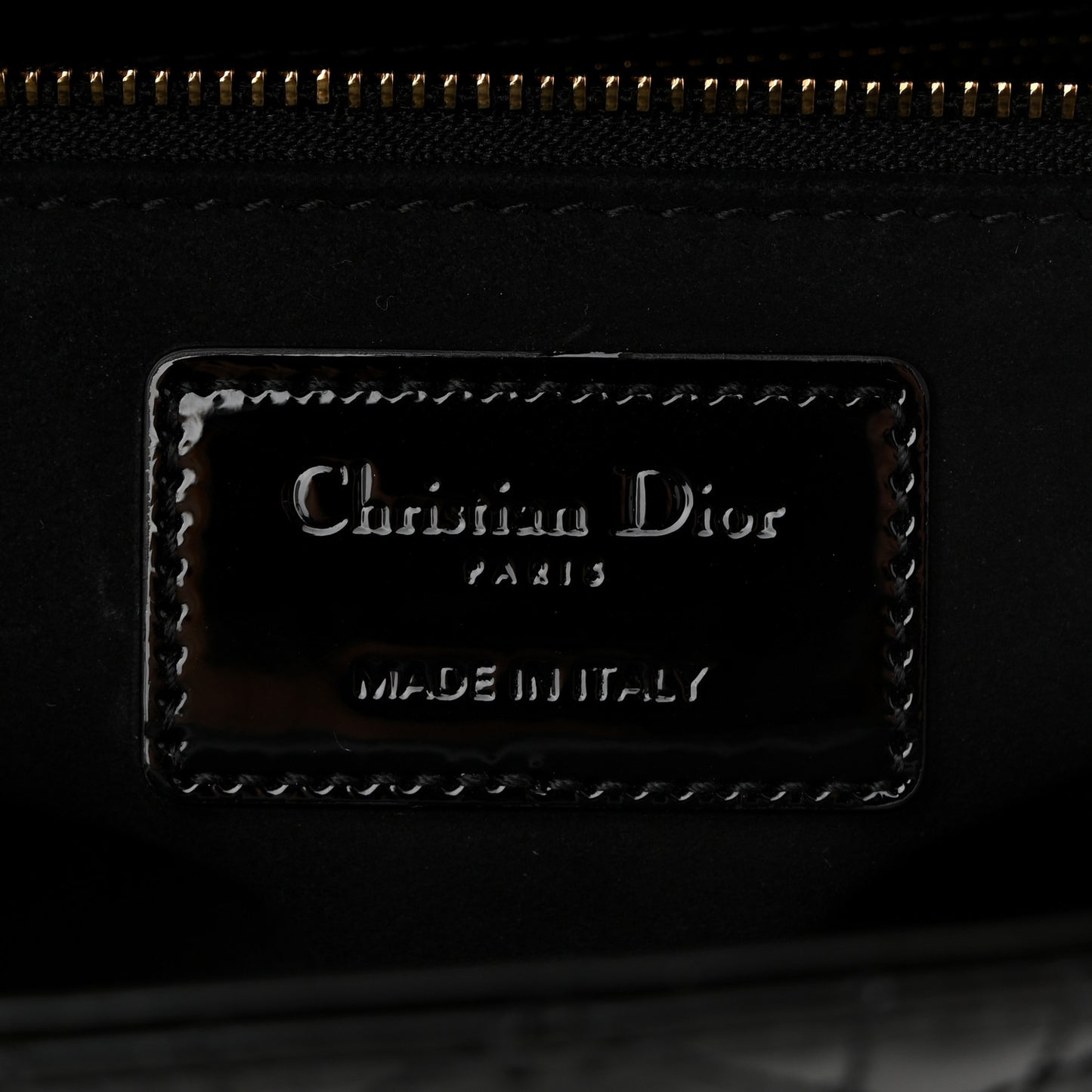 Patent Cannage Medium Lady Dior Black