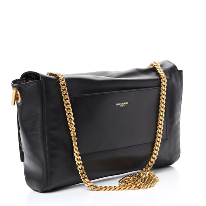 Saint Laurent Smooth Calfskin Leopard Print Medium Reversible Monogram Kate Satchel Black 4 of 15