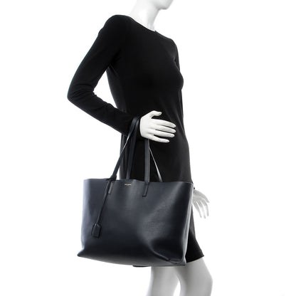 Saint Laurent Calfskin Large Shopping Tote Deep Marine 2 of 12