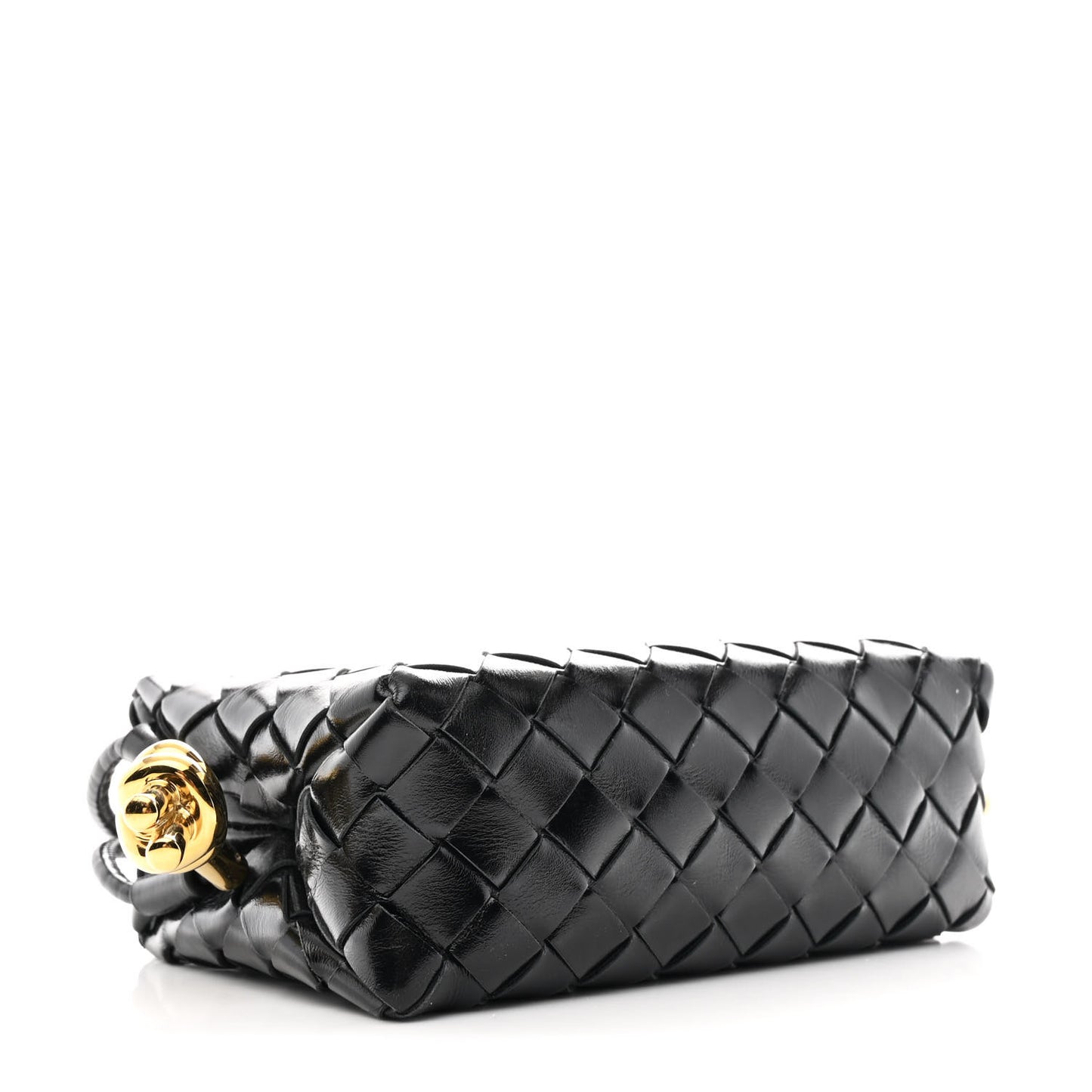 Nappa Intrecciato Metallic Knot Mini Loop Camera Bag Black
