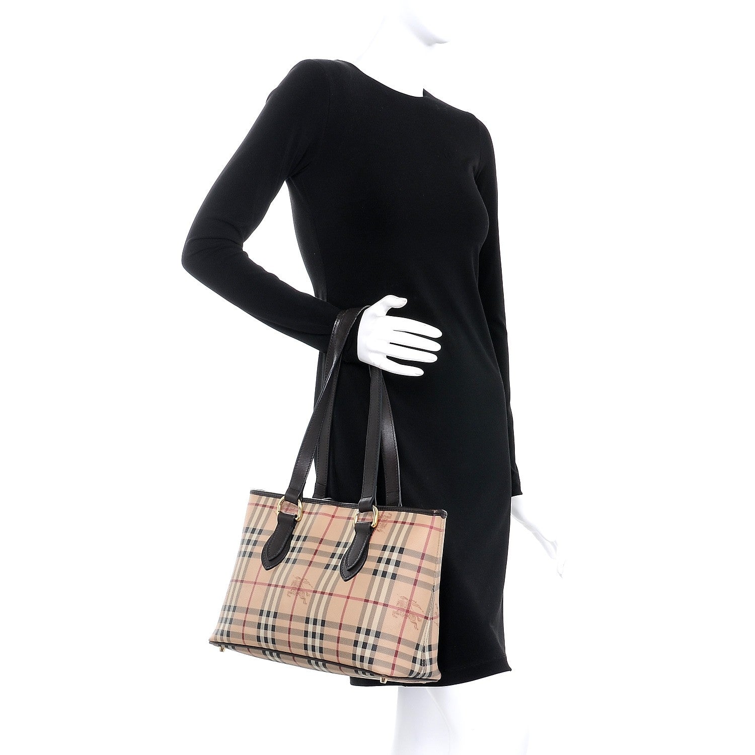 Burberry Haymarket Check Medium Regent Tote Chocolate 2 of 14