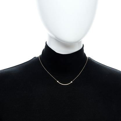 Tiffany 18K Yellow Gold Small T Smile Pendant Necklace 2 of 5