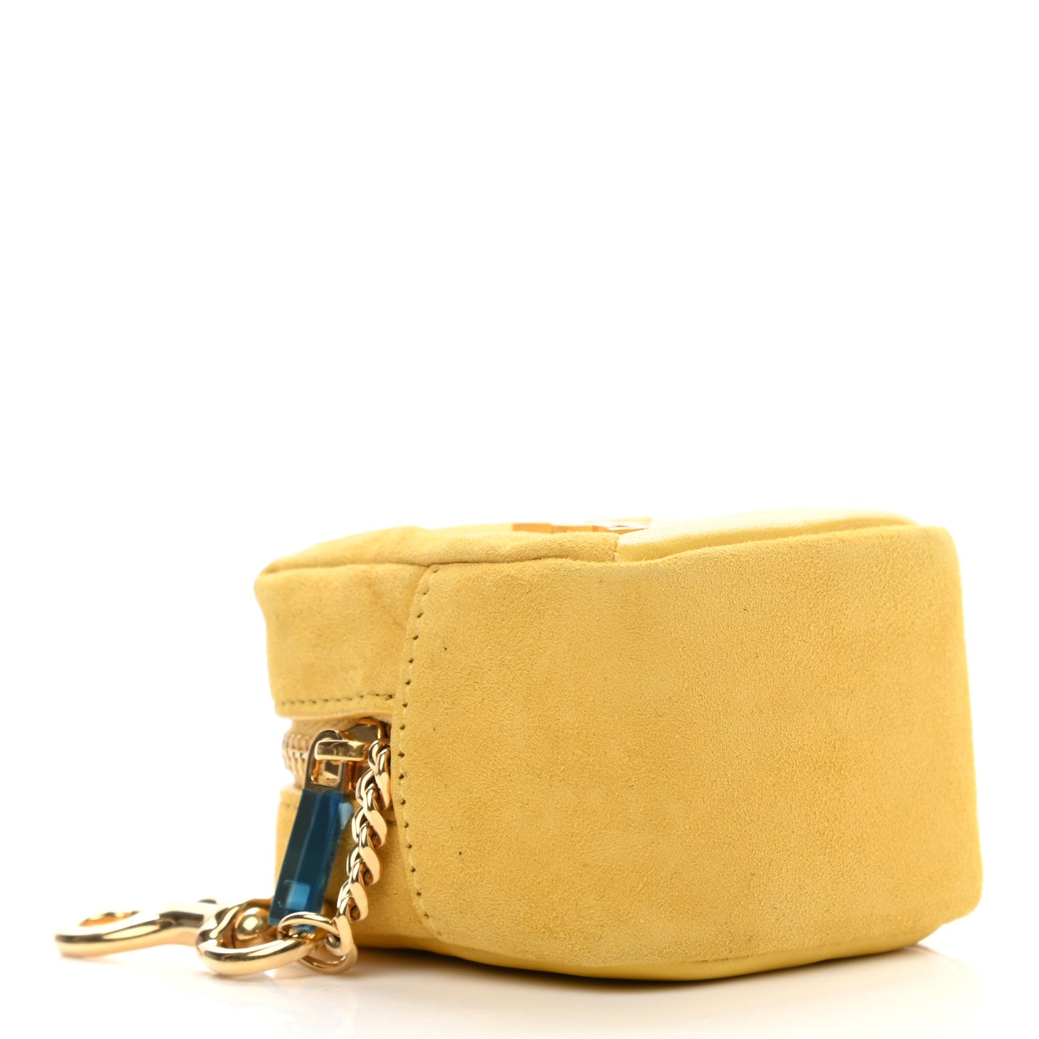 Saint Laurent Suede Lambskin Jaime Cube Charm Keychain Sunflower 4 of 6