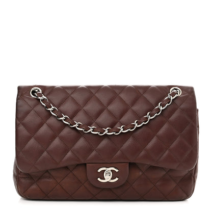 Chanel Caviar Quilted Jumbo Double Flap Burgundy 1 of 12