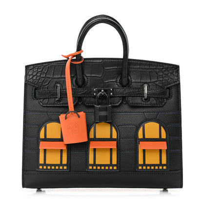Hermes Madame Calfskin Matte Alligator Swift Faubourg Midnight Birkin Sellier 20 Black 1 of 12