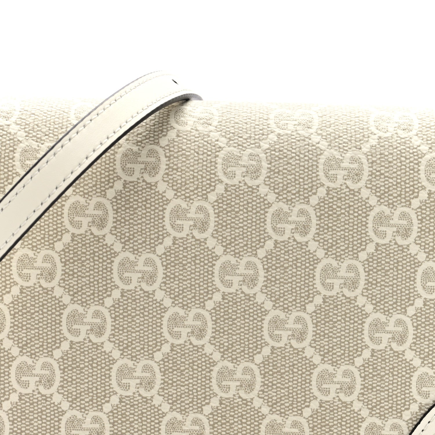 Gucci GG Emblem Monogram Wallet With Strap Beige White 7 of 10