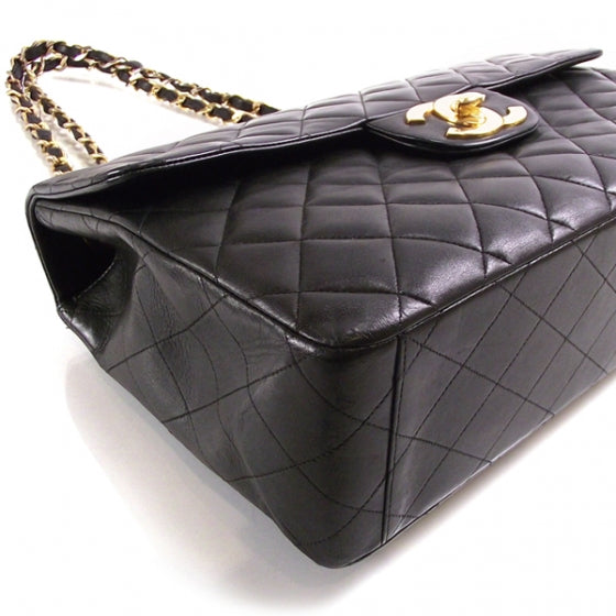 Chanel Vintage Leather Jumbo Classic Flap Black 6 of 13