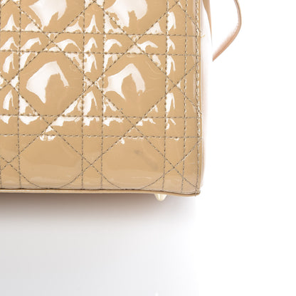 Christian Dior Patent Cannage Medium Lady Dior Beige 9 of 13
