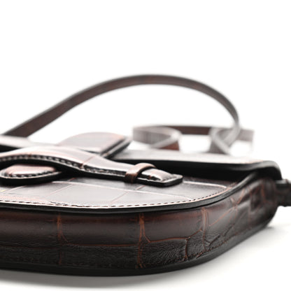Celine Crocodile Embossed Calfskin Mini Symmetrical Bag Brown 10 of 10