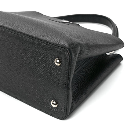 Louis Vuitton Taurillon Capucines MM Platino 10 of 10