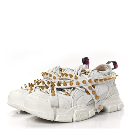 Gucci X SEGA Reflective Fabric Technical Canvas Removable Studs Mens Flashtrek Sneakers 8.5 Great White 3 of 7