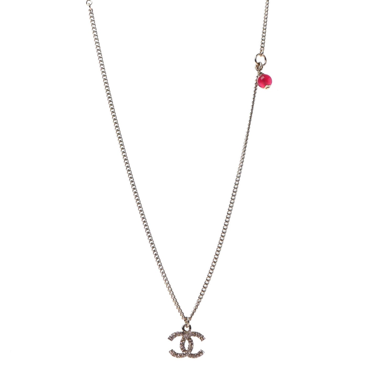 Crystal CC Necklace Pink Gold
