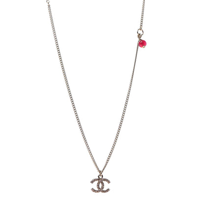 Chanel Crystal CC Necklace Pink Gold 1 of 4