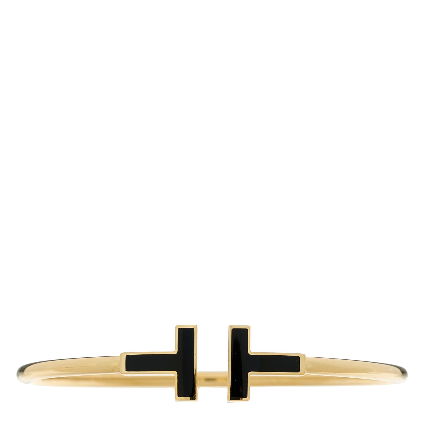 18K Yellow Gold Black Onyx T Wire Bracelet