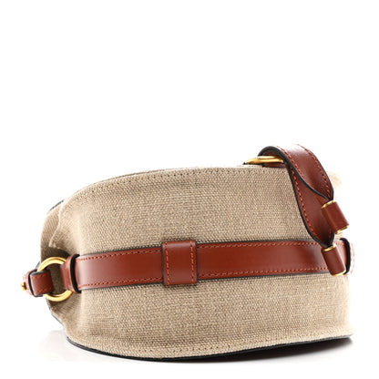 Chloe Linen Calfskin Small Marcie Saddle Bag Sepia Brown 4 of 10