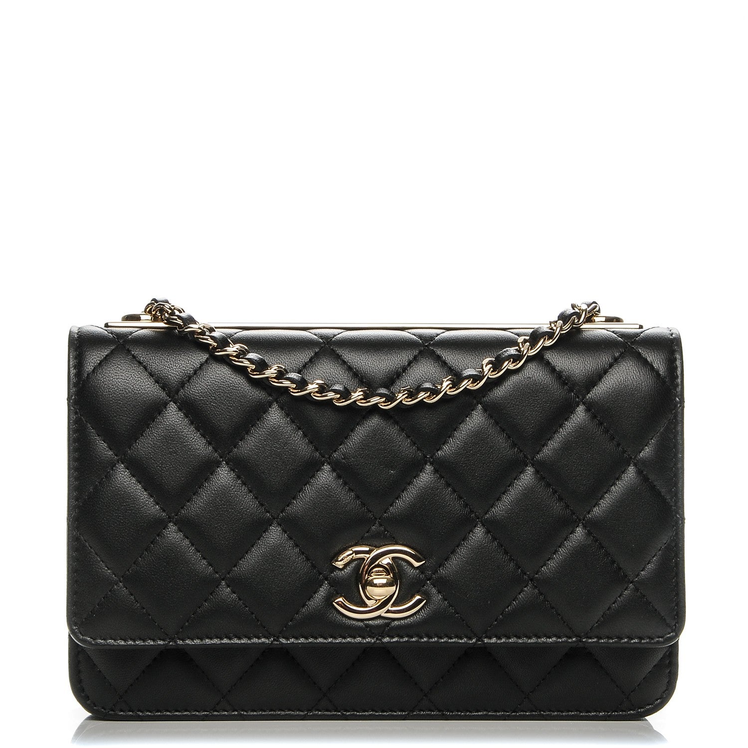 Chanel Lambskin Quilted Trendy CC Wallet On Chain WOC Black 1 of 8
