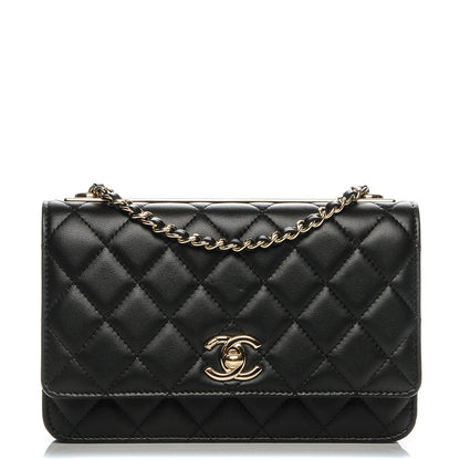 Chanel Lambskin Quilted Trendy CC Wallet On Chain WOC Black 1 of 8