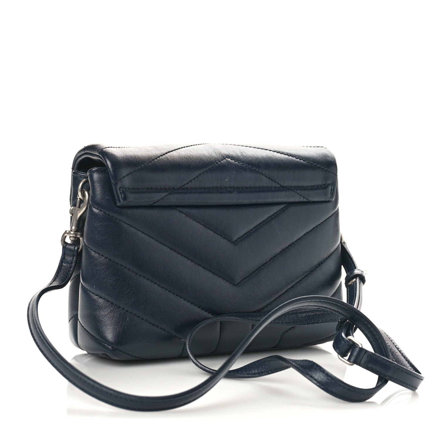 Saint Laurent Calfskin Y Quilted Monogram Toy Loulou Crossbody Bag Medium Blue 3 of 10