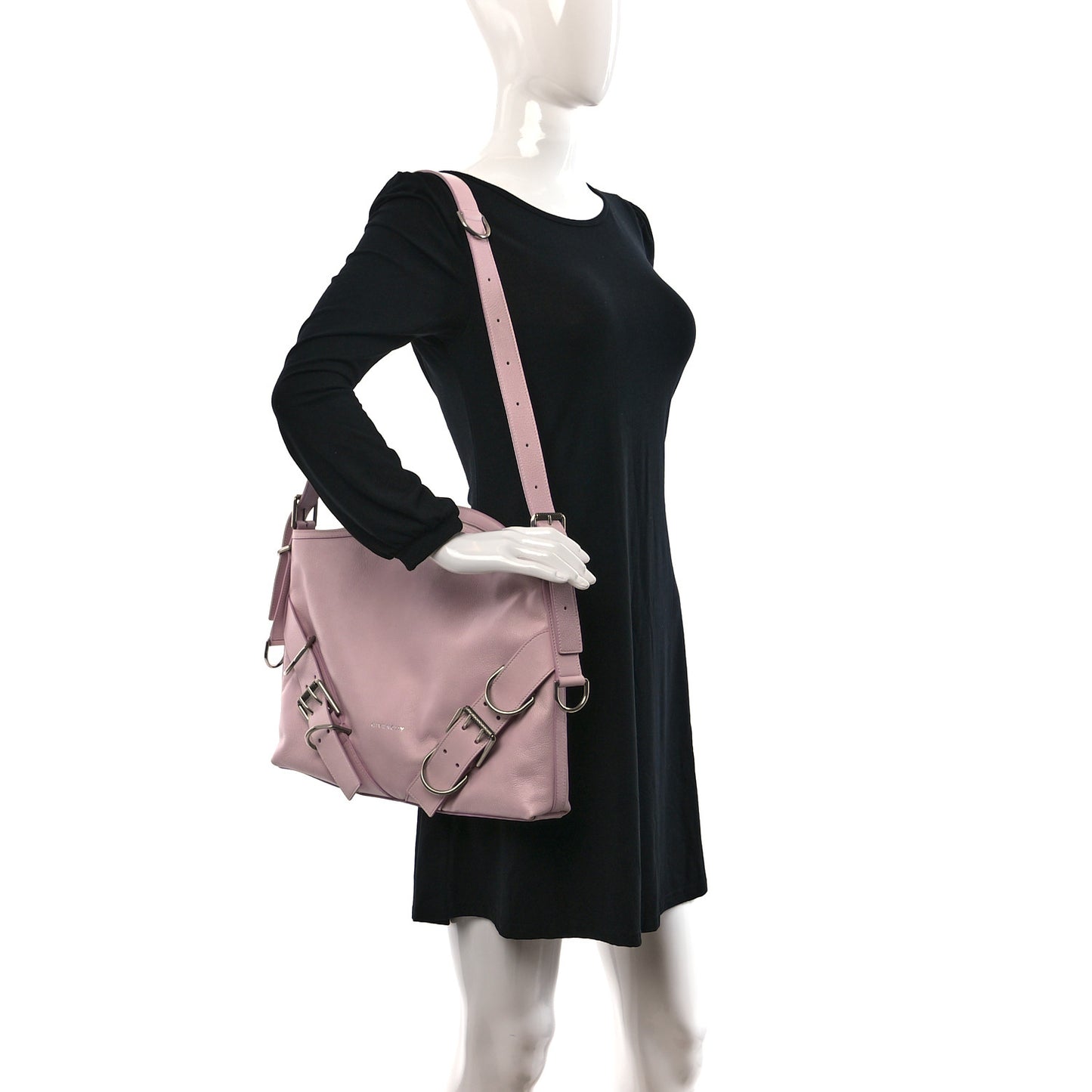 Tumbled Calfskin Medium Voyou Bag Old Pink