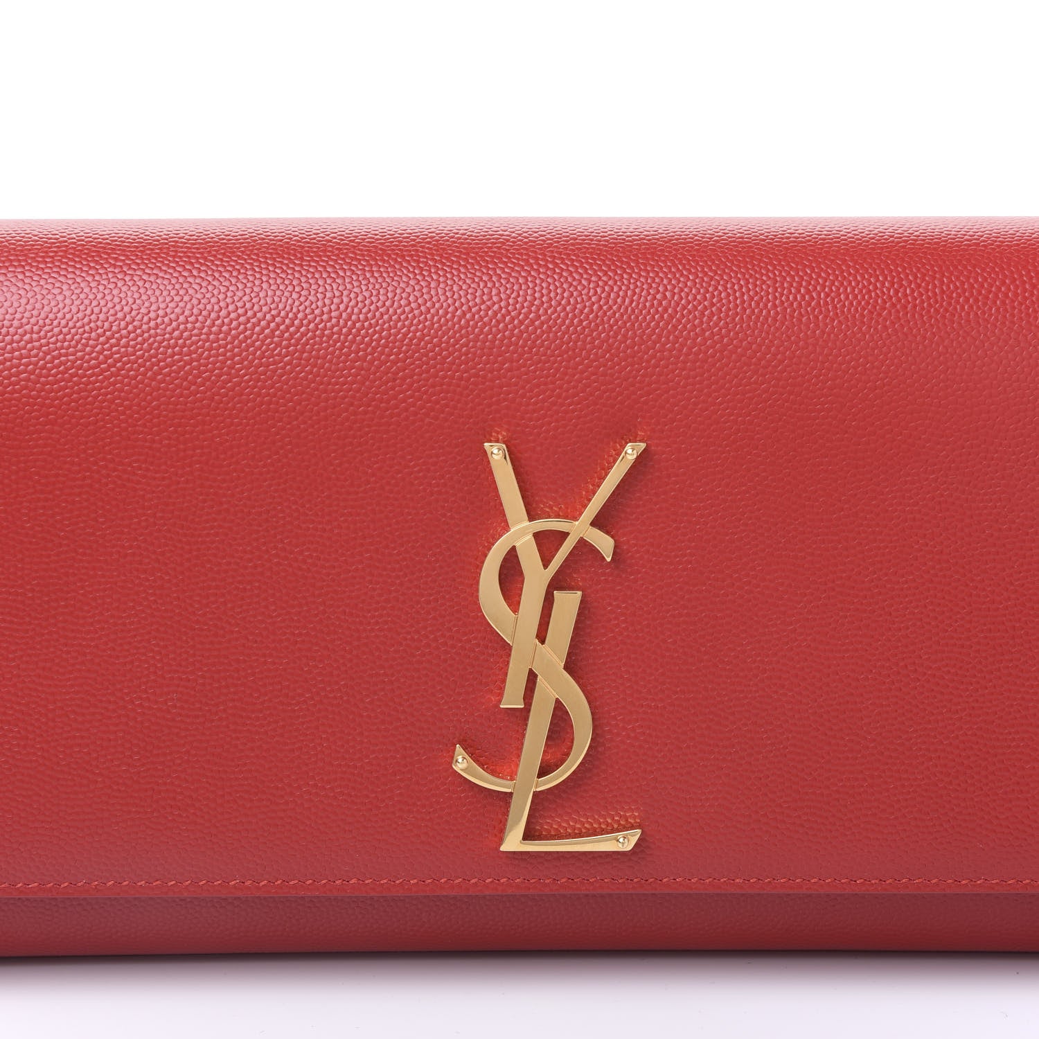 Saint Laurent Grain De Poudre Classic Monogram Cassandre Clutch New Red 8 of 11