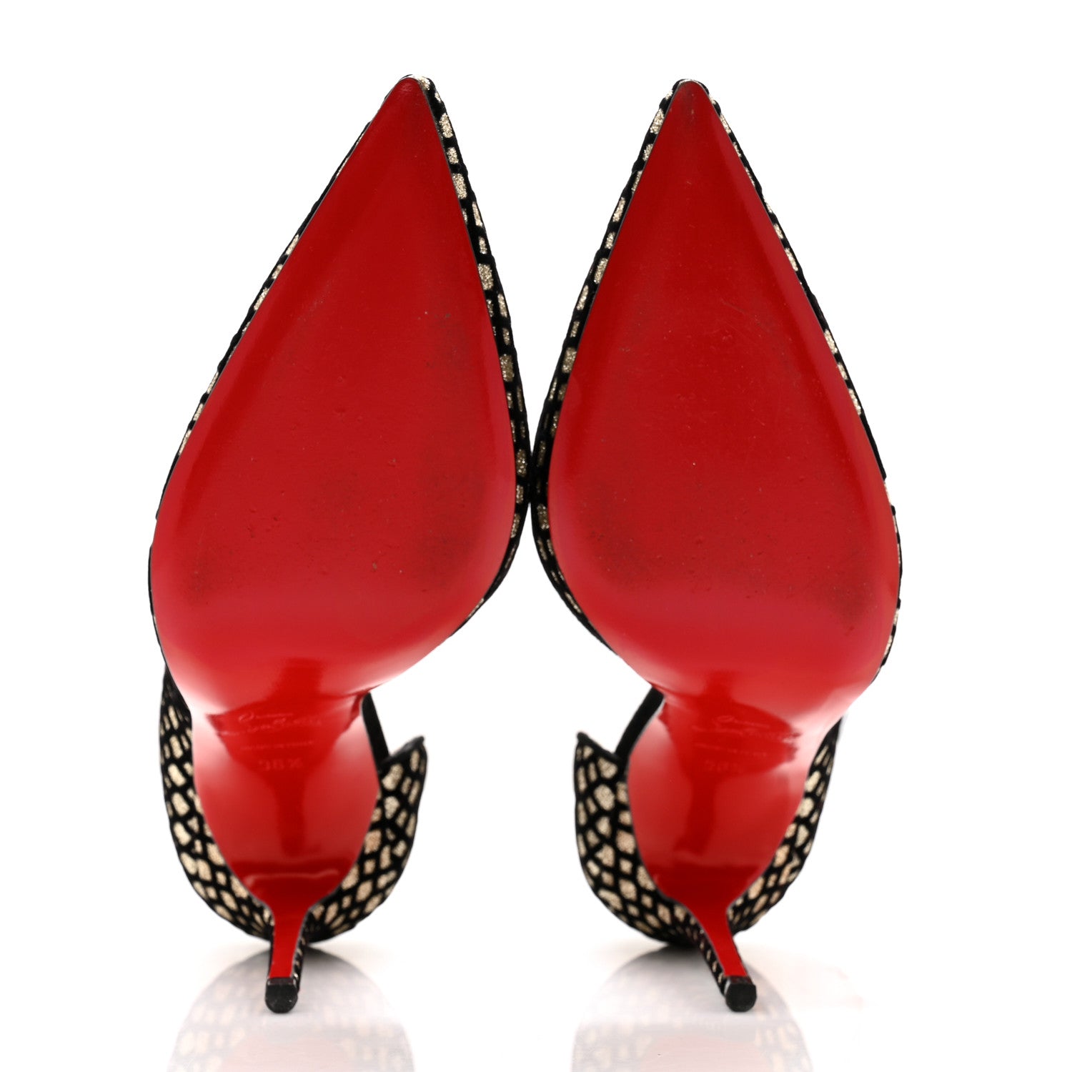 Christian Louboutin Glitter Floque Suede Iriza 100 Pumps 36.5 Platine Black 5 of 11