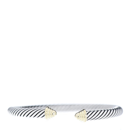 David Yurman Sterling Silver 14K Yellow Gold 5mm Cable Classics Bracelet 1 of 5