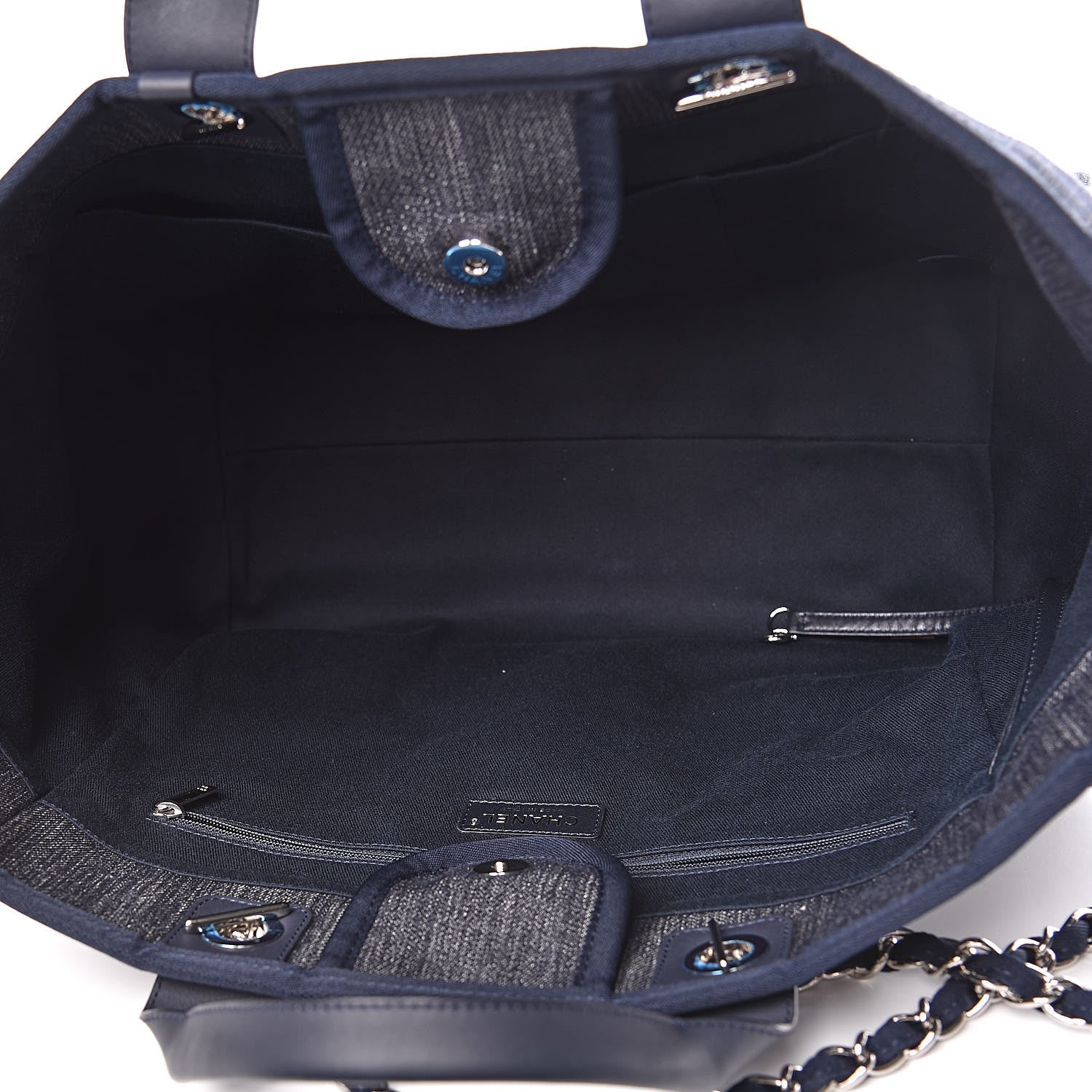Chanel Denim Large Deauville Tote Dark Blue 5 of 12