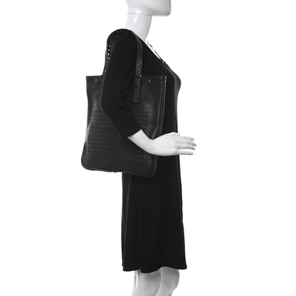 Bottega Veneta Nappa Intrecciato Flat Tote Black 2 of 10